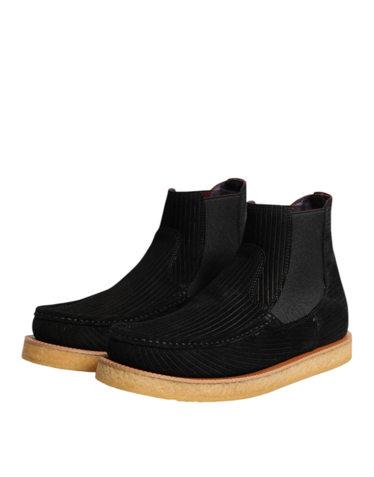 Dolce & Gabbana Men's Polyester Rubber Suede & Calf Leather Ankle Boots - Black