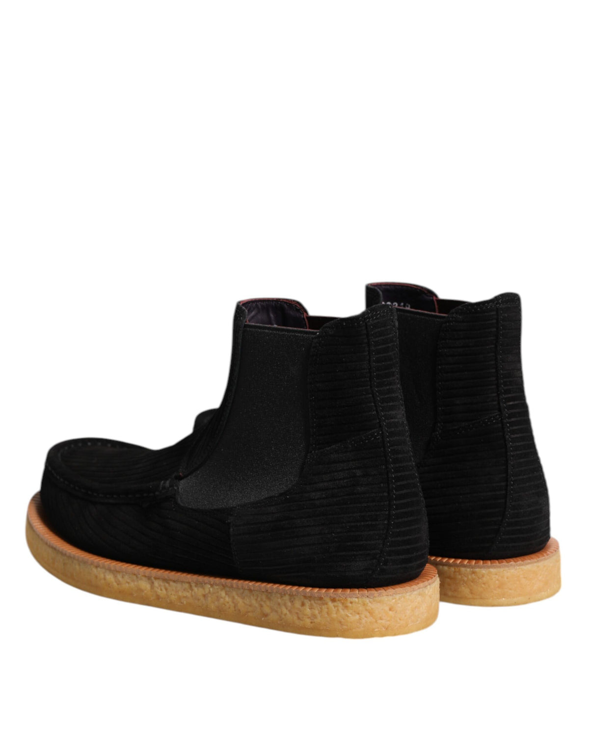 Dolce & Gabbana Men's Polyester Rubber Suede & Calf Leather Ankle Boots - Black