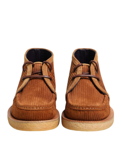 Dolce & Gabbana Men's Nubuck Suede & Leather Lace-Up Ankle Chukka-Desert Boots - Brown