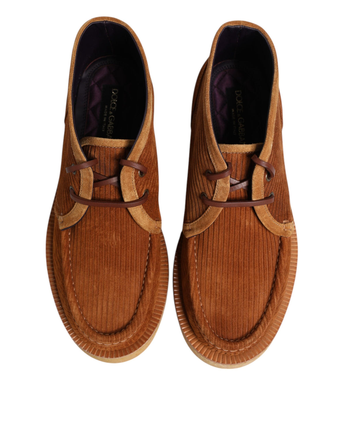 Dolce & Gabbana Men's Nubuck Suede & Leather Lace-Up Ankle Chukka-Desert Boots - Brown