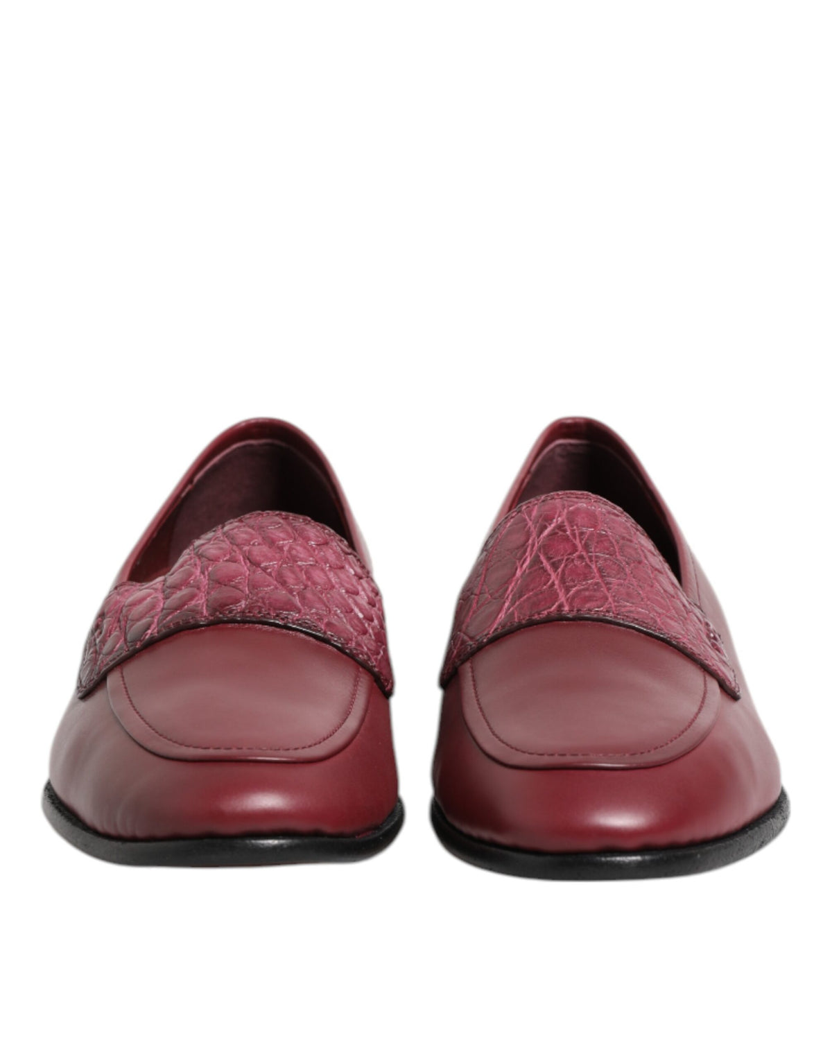 Dolce & Gabbana Men's Caiman & Calfskin Leather Slip-On Shoes - Burgundy