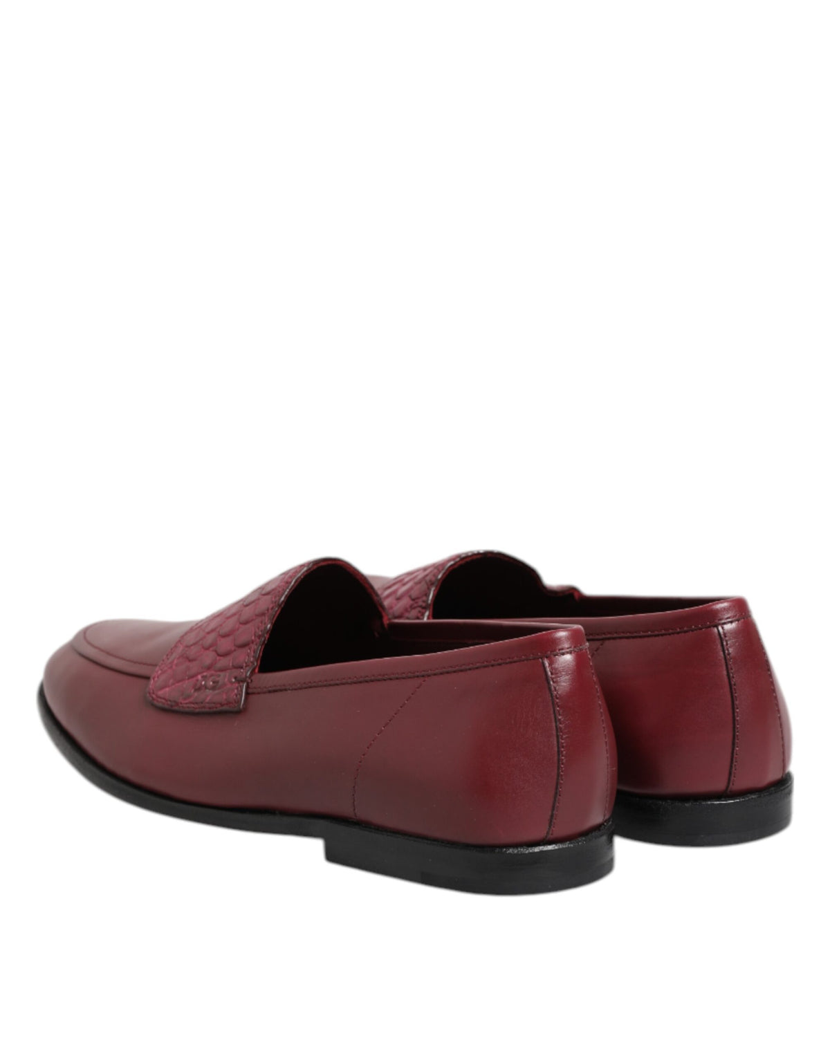 Dolce & Gabbana Men's Caiman & Calfskin Leather Slip-On Shoes - Burgundy