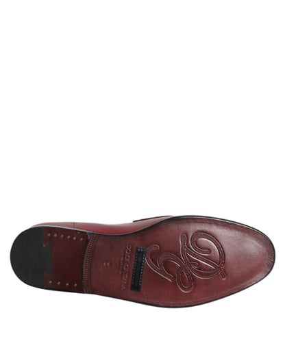 Dolce & Gabbana Men's Caiman & Calfskin Leather Slip-On Shoes - Burgundy