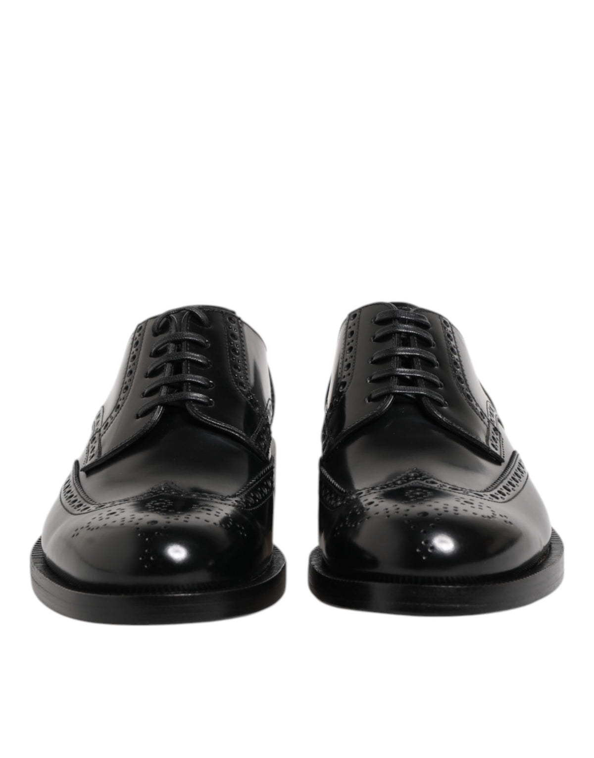 Dolce & Gabbana Men's Calfskin Leather Derby Lace-Up Shoes - Black