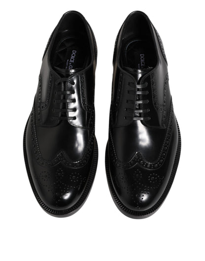 Dolce & Gabbana Men's Calfskin Leather Derby Lace-Up Shoes - Black