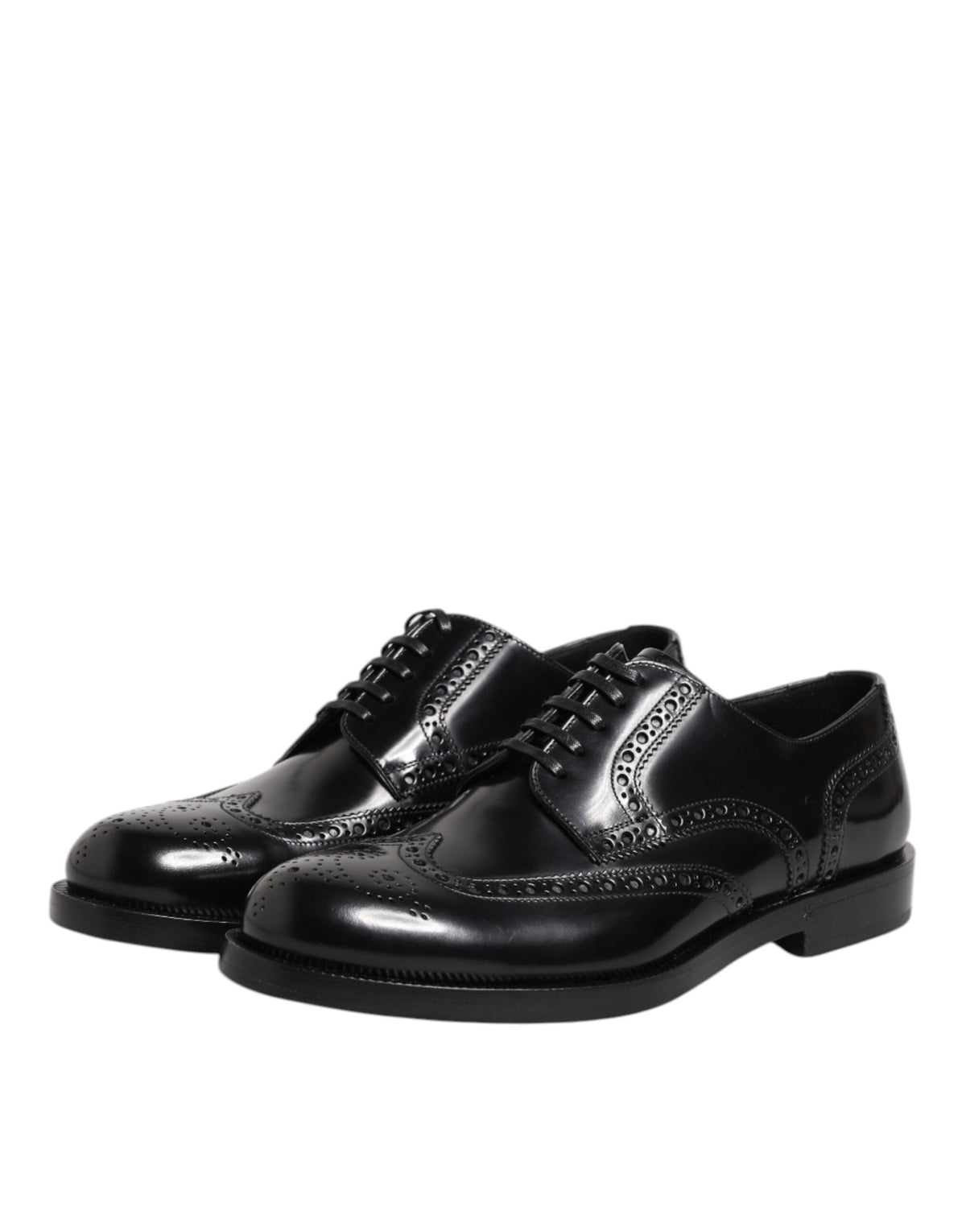 Dolce & Gabbana Men's Calfskin Leather Derby Lace-Up Shoes - Black