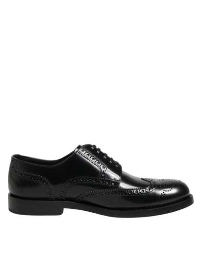 Dolce & Gabbana Men's Calfskin Leather Derby Lace-Up Shoes - Black