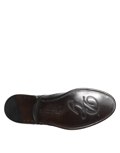 Dolce & Gabbana Men's Calfskin Leather Derby Lace-Up Shoes - Black