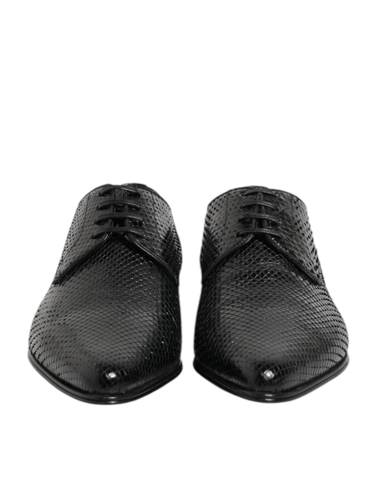 Dolce & Gabbana Men's Exotic & Python Leather Derby Lace-Up Shoes - Black