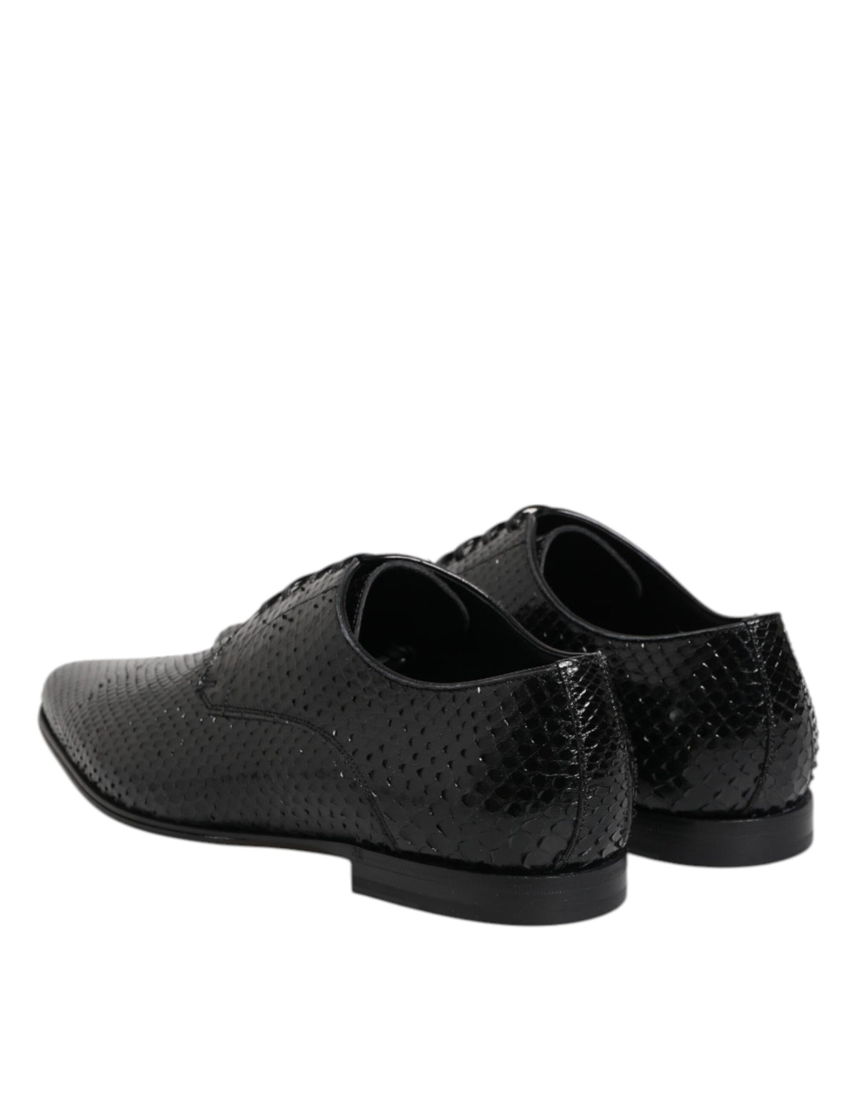 Dolce & Gabbana Men's Exotic & Python Leather Derby Lace-Up Shoes - Black