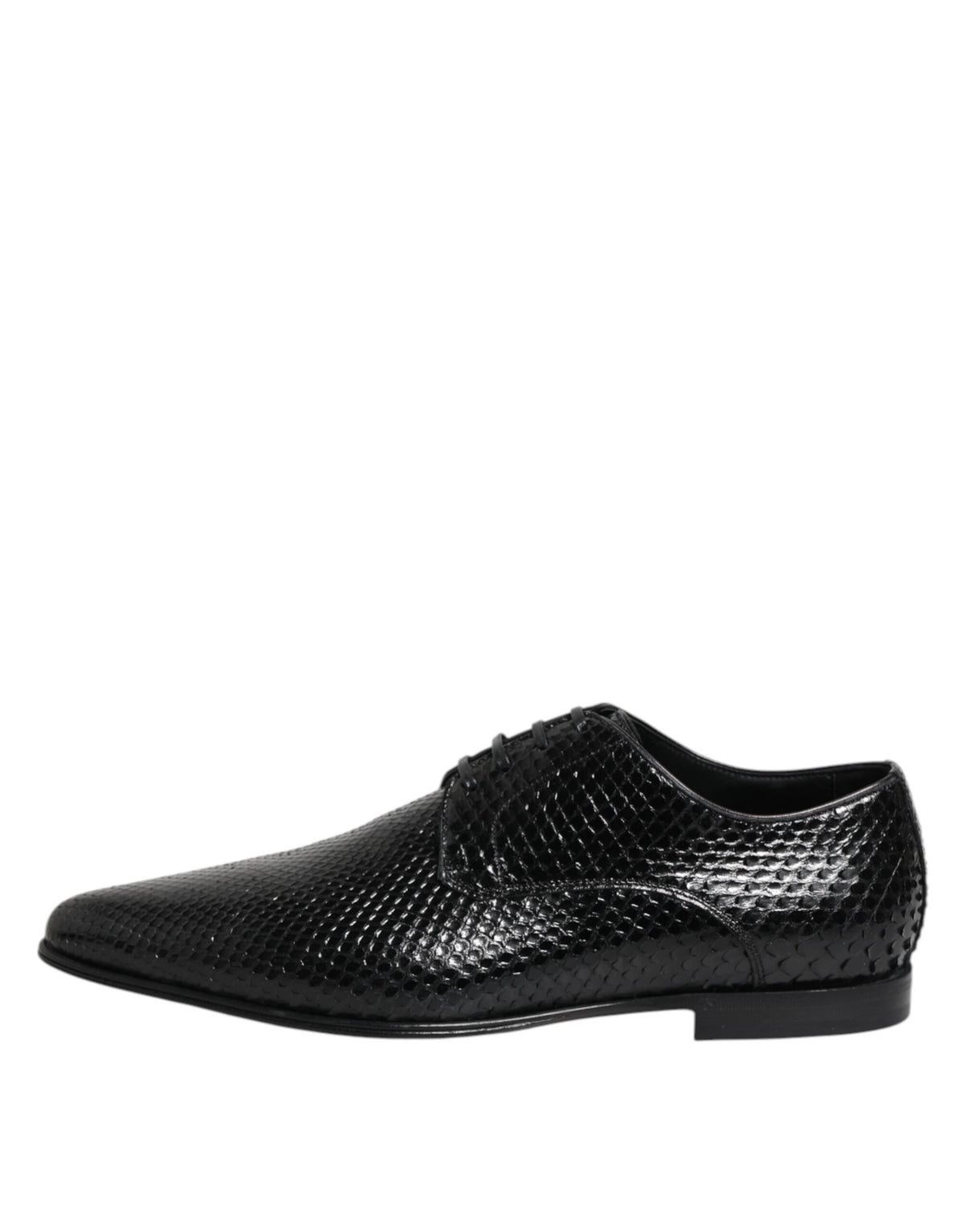 Dolce & Gabbana Men's Exotic & Python Leather Derby Lace-Up Shoes - Black