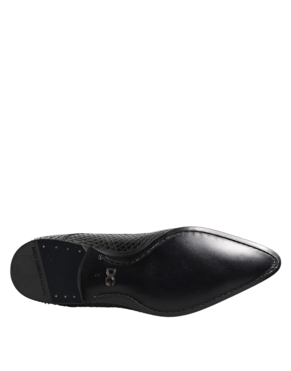Dolce & Gabbana Men's Exotic & Python Leather Derby Lace-Up Shoes - Black