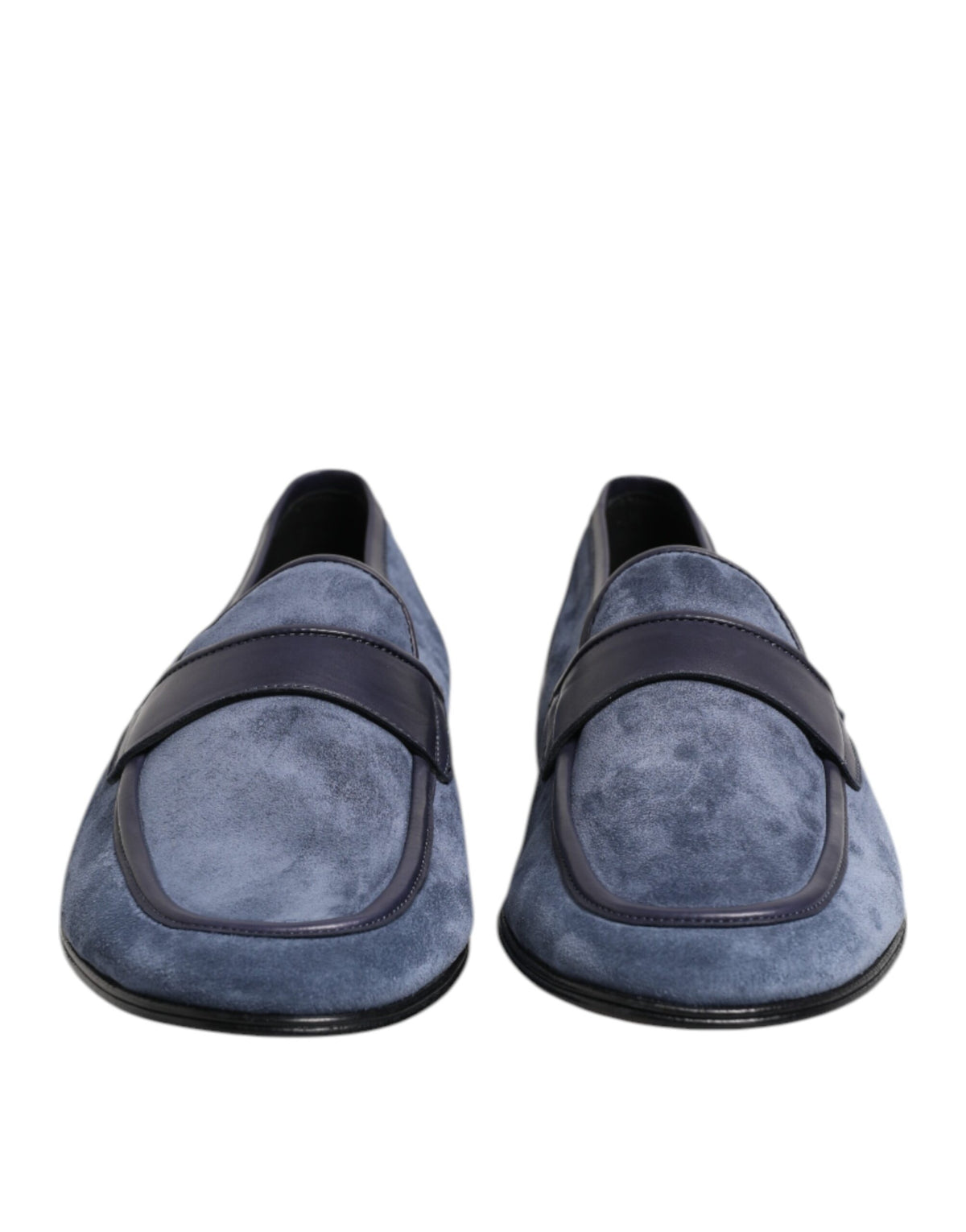 Dolce & Gabbana Men's Suede Calfskin Leather Moccasin Moccasins Loafer Shoes - Black Blue