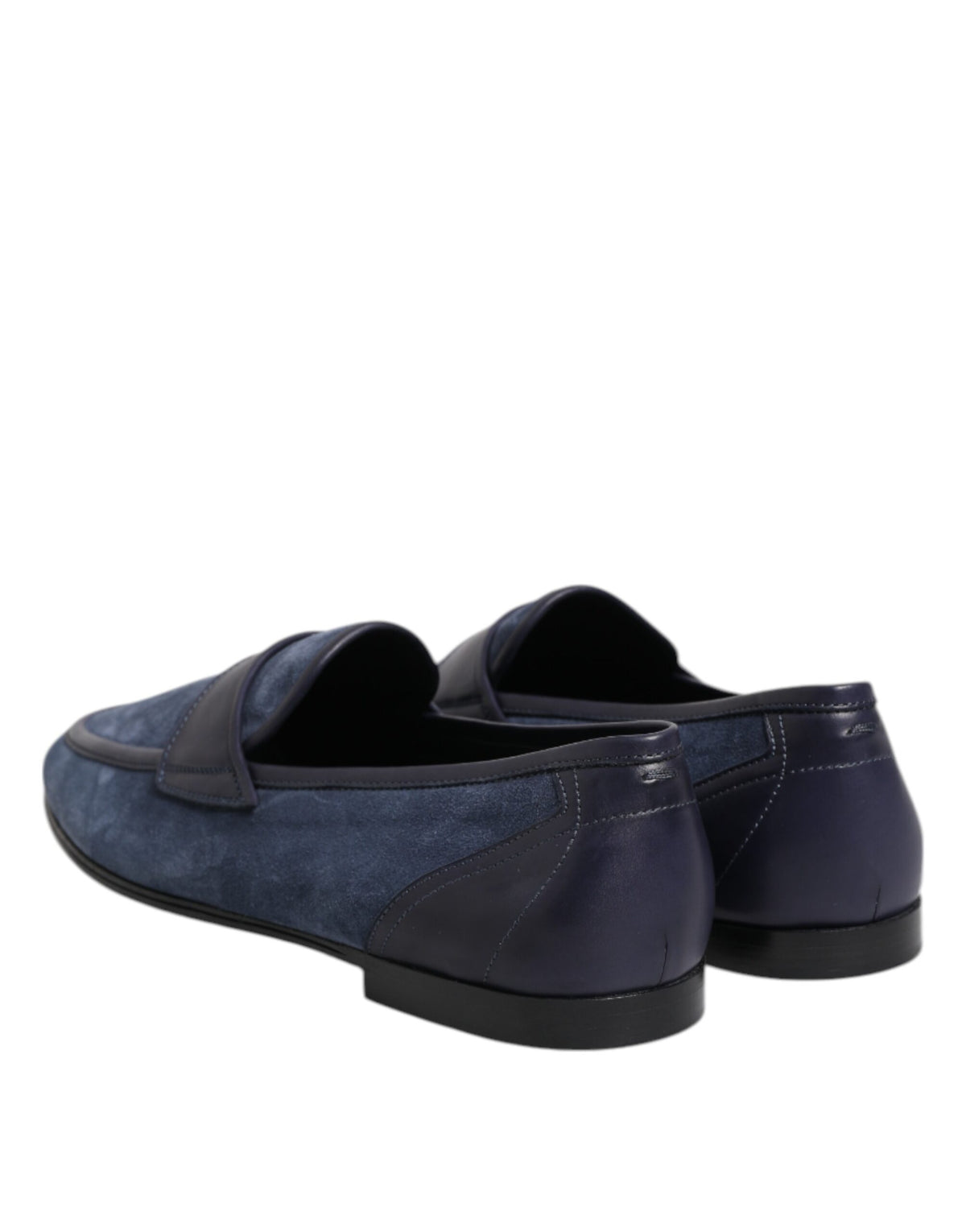 Dolce & Gabbana Men's Suede Calfskin Leather Moccasin Moccasins Loafer Shoes - Black Blue