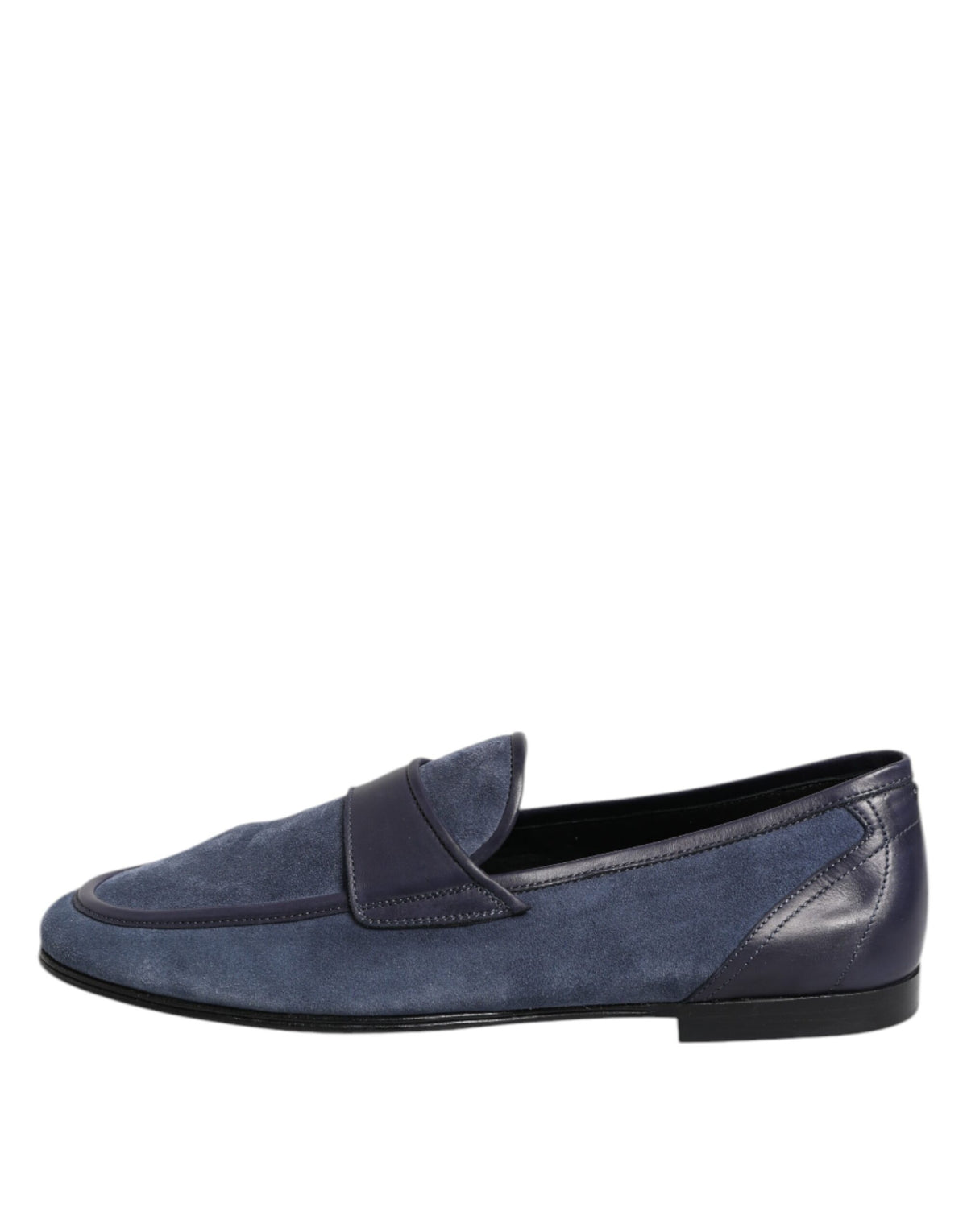 Dolce & Gabbana Men's Suede Calfskin Leather Moccasin Moccasins Loafer Shoes - Black Blue