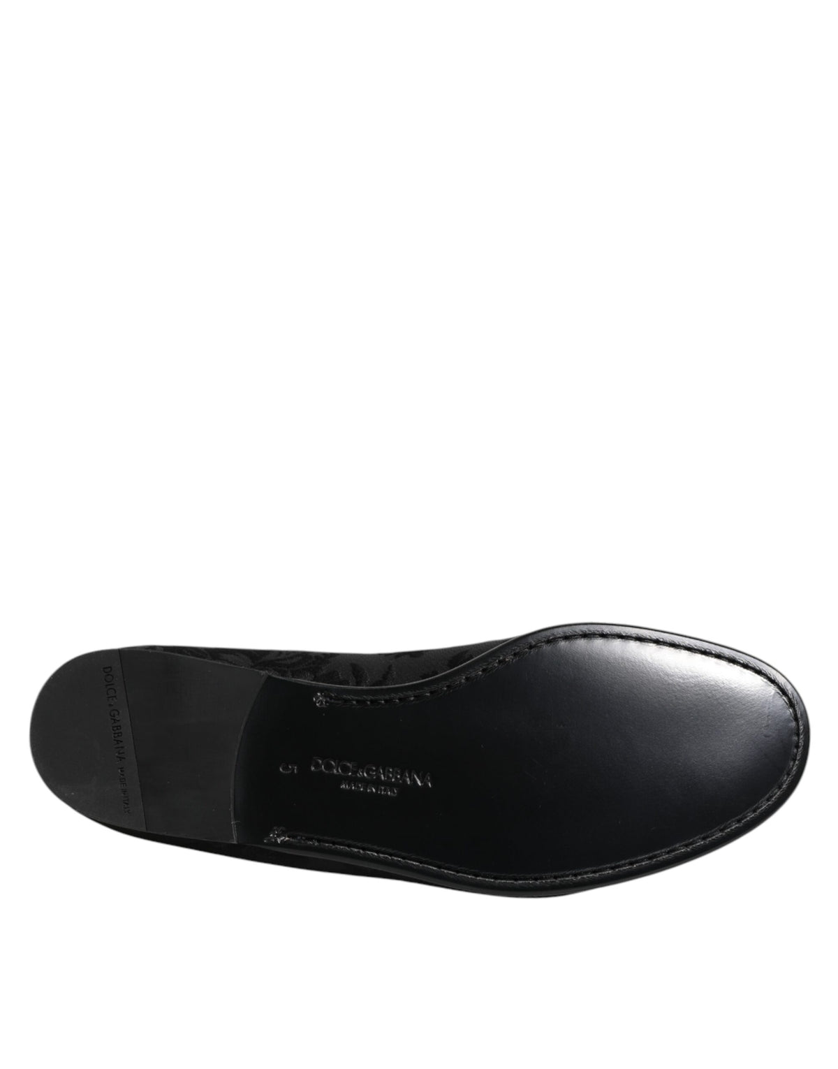 Dolce & Gabbana Men's Cotton Polyester Viscose Silk & Leather Loafer Shoes - Black Floral