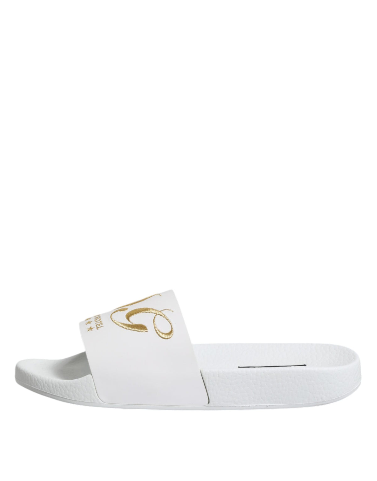 Dolce & Gabbana Men's Calfskin Leather Slider Sandals - White