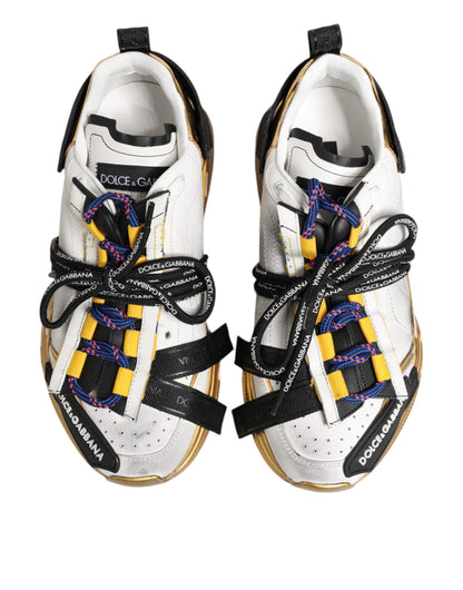 Dolce & Gabbana Men's Low Top TU Polyurethane Calf Leather & Viscose Sneakers - Multicolor