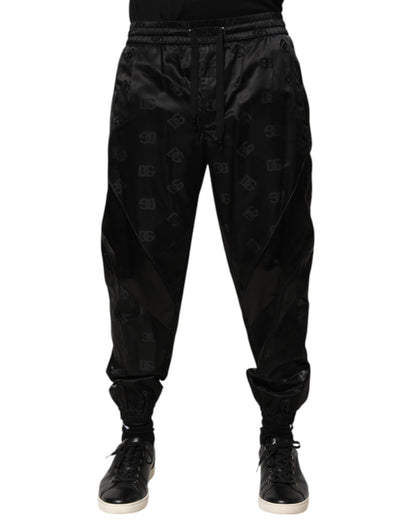 Dolce & Gabbana Black Logo DG Print Men Jogger Sweatpants Pants
