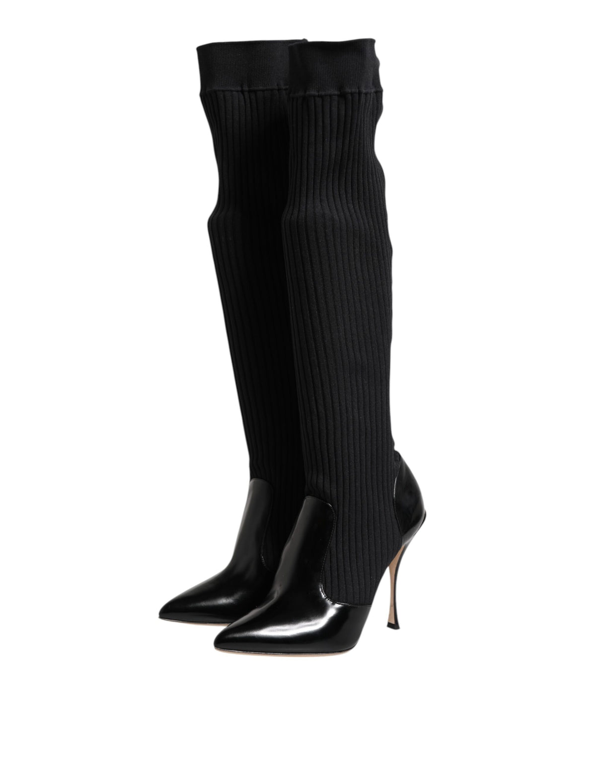 Dolce & Gabbana Women's Leather Sock Boots - Black