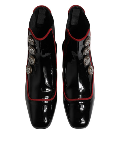 Dolce & Gabbana Jackie Women's Polyester Viscose & Calf Leather Ankle Chelsea Boots - Black