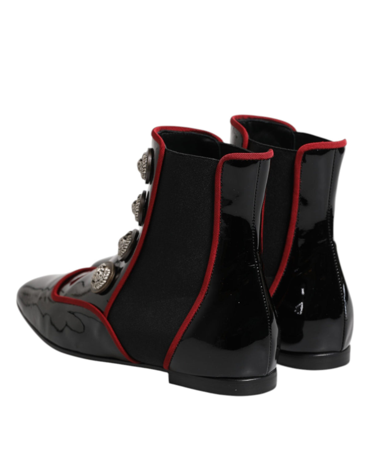 Dolce & Gabbana Jackie Women's Polyester Viscose & Calf Leather Ankle Chelsea Boots - Black