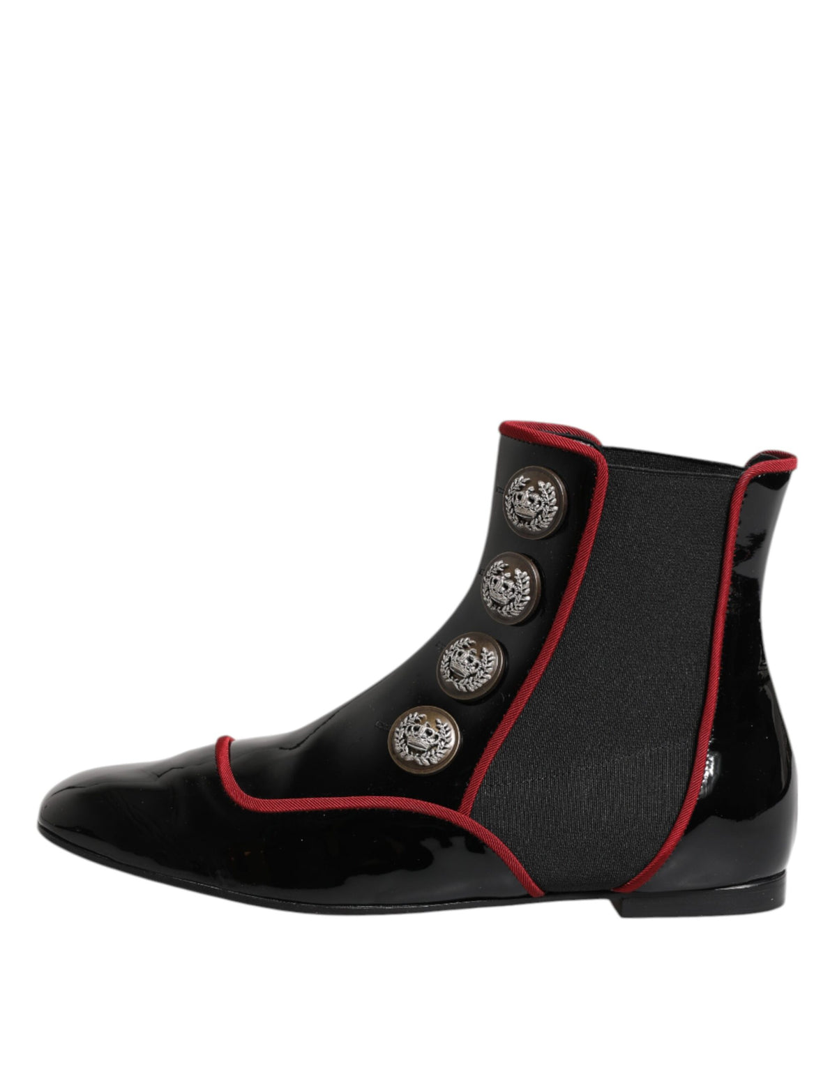 Dolce & Gabbana Jackie Women's Polyester Viscose & Calf Leather Ankle Chelsea Boots - Black