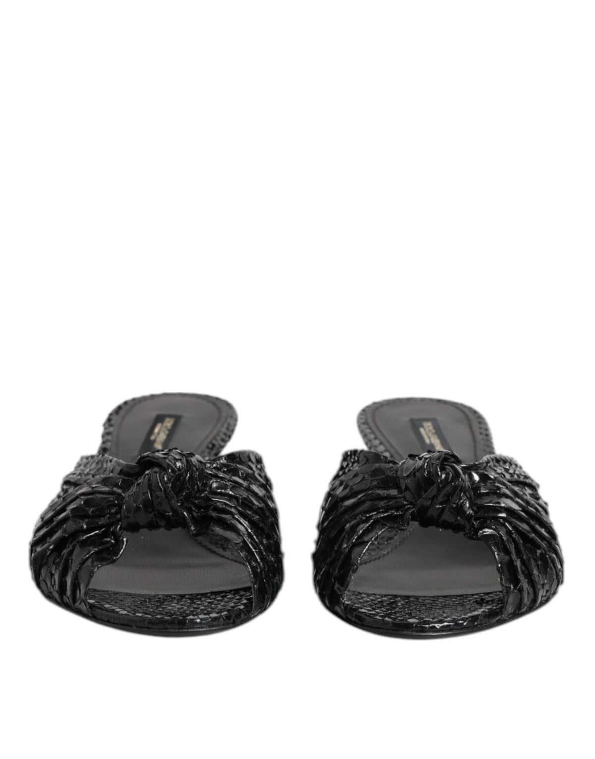 Dolce & Gabbana Women's Python Leather Slider Sandals - Black