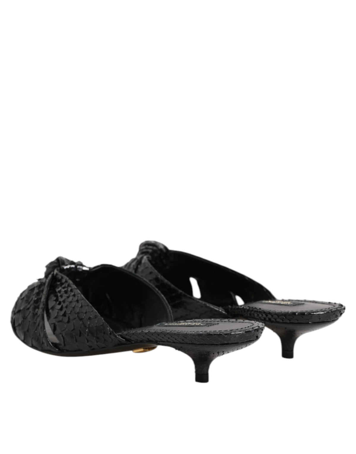 Dolce & Gabbana Women's Python Leather Slider Sandals - Black
