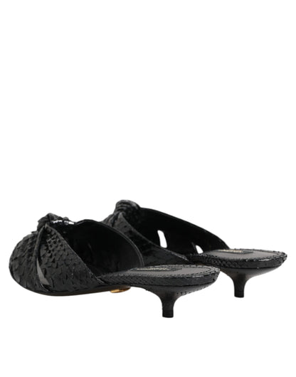 Dolce & Gabbana Women's Python Leather Slider Sandals - Black