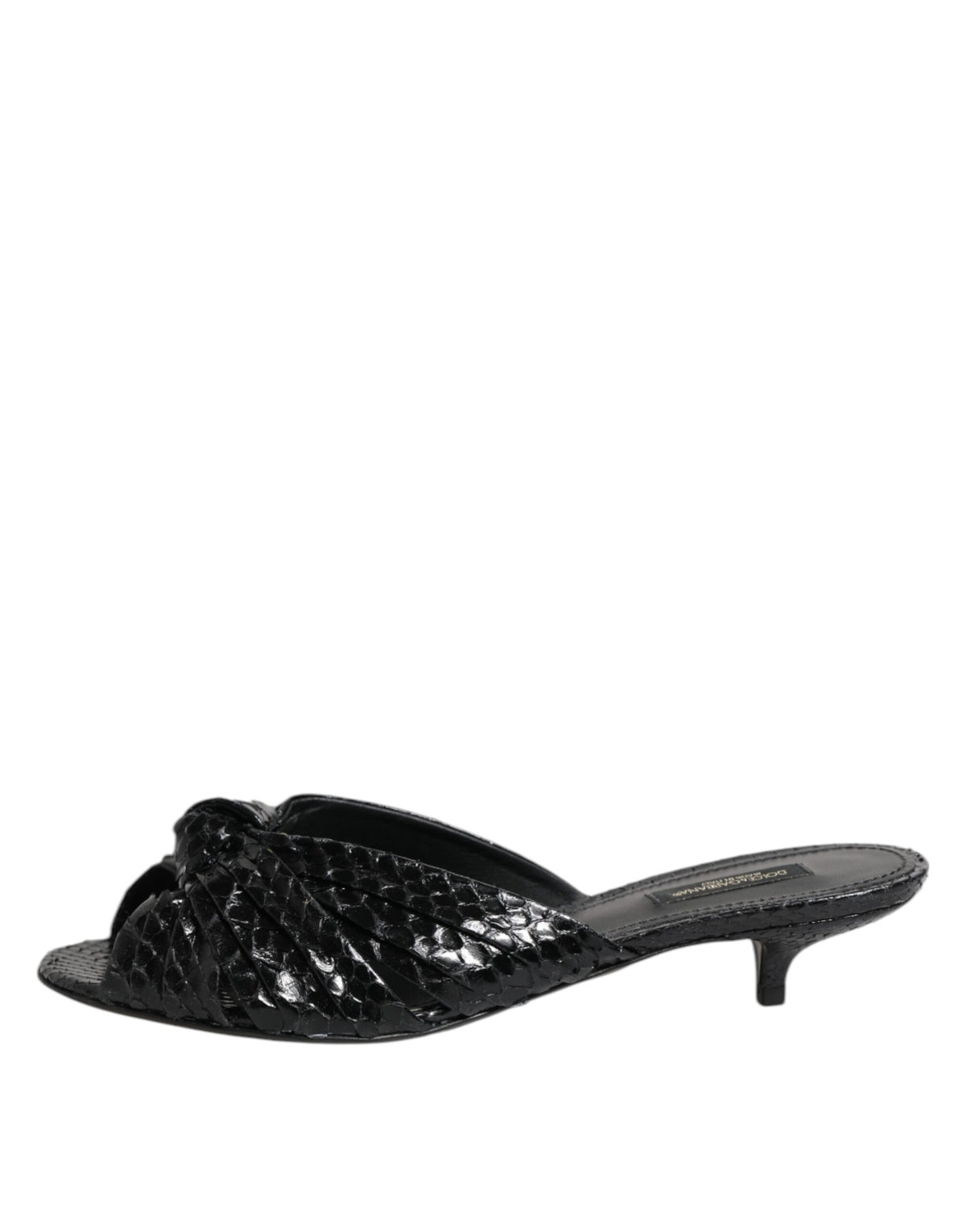 Dolce & Gabbana Women's Python Leather Slider Sandals - Black