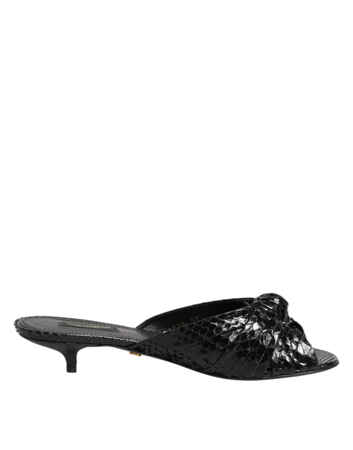Dolce & Gabbana Women's Python Leather Slider Sandals - Black