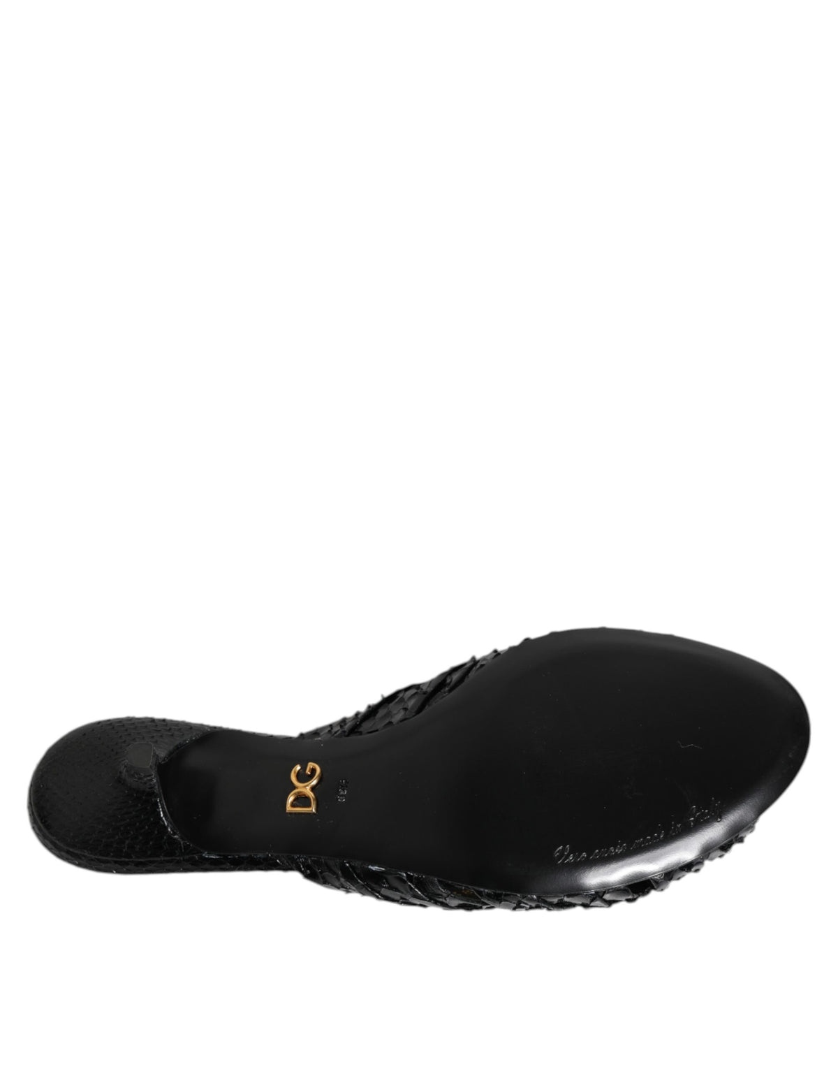 Dolce & Gabbana Women's Python Leather Slider Sandals - Black