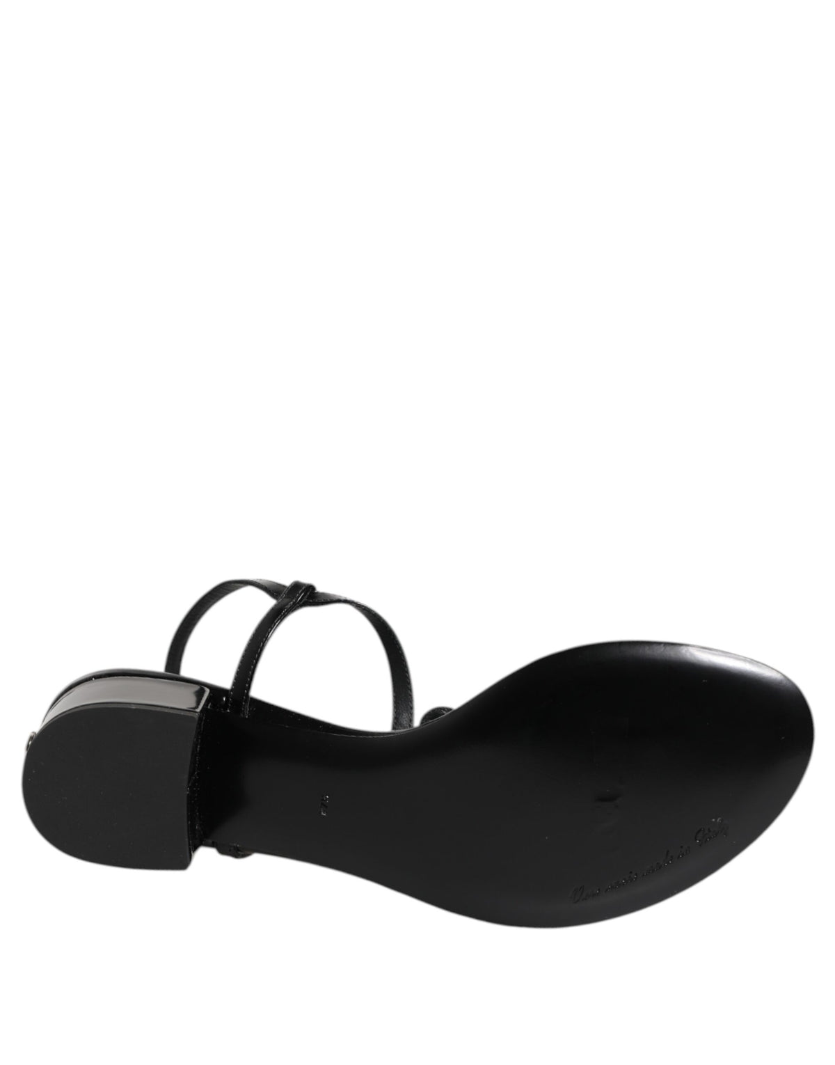 Dolce & Gabbana Women's Leather & Crystal Ankle Strap Sandals - Black