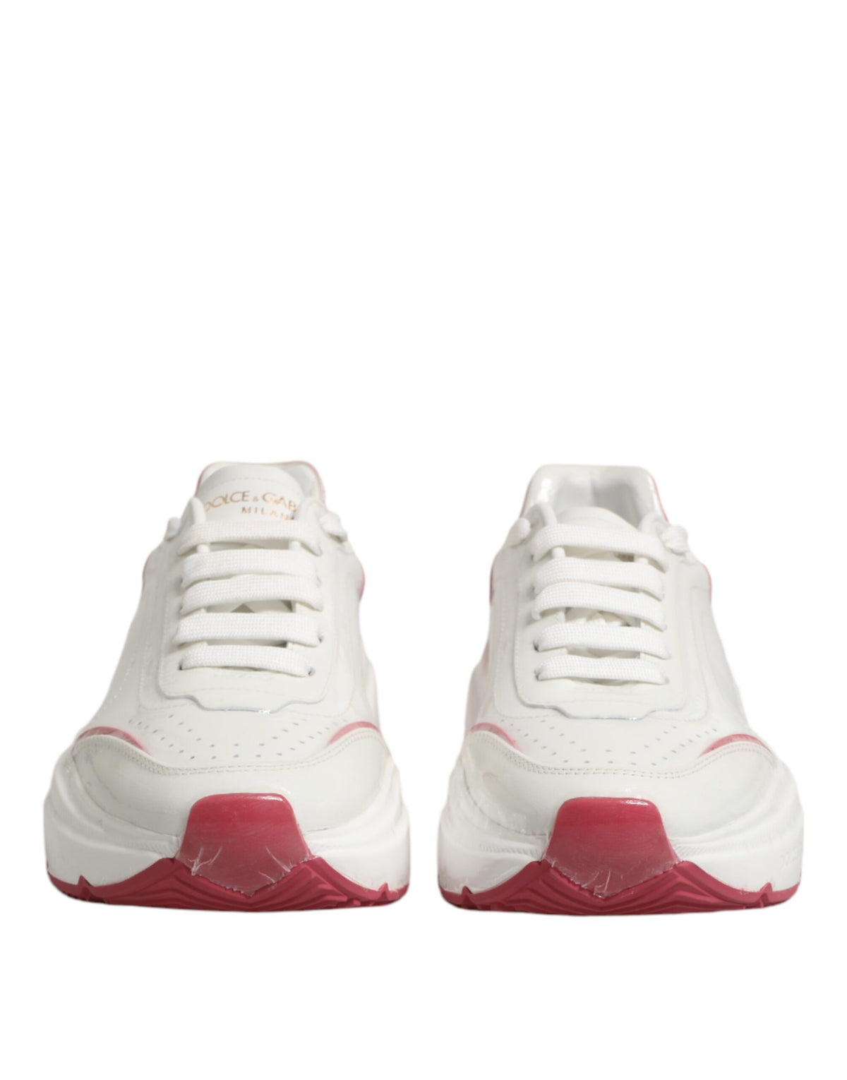 Dolce & Gabbana Women's Low Top Calf Leather & Rubber Sneakers - Pink White