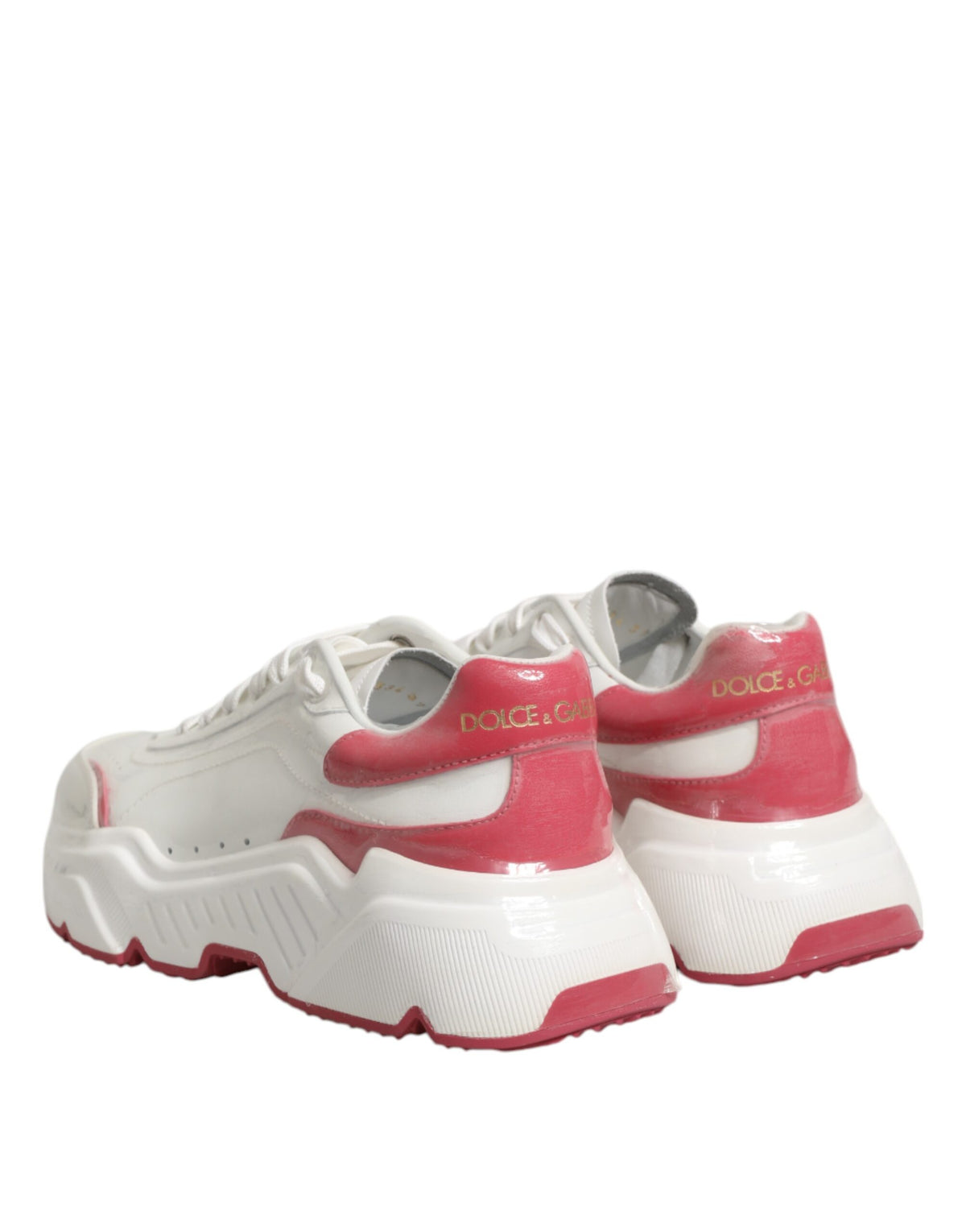 Dolce & Gabbana Women's Low Top Calf Leather & Rubber Sneakers - Pink White