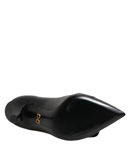 Dolce & Gabbana Devotion Heart Women's Leather Pumps Heels - Black Gold Signature