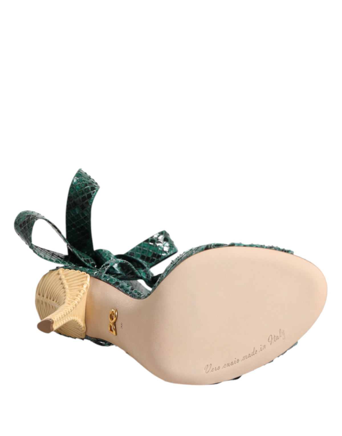 Dolce & Gabbana Women's Python Leather Sandals - Animal Green Print