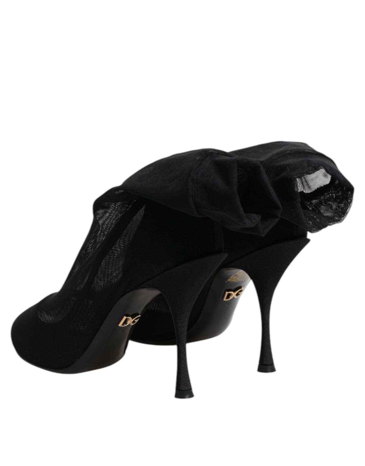 Dolce & Gabbana Women's Silk Viscose Nylon & Leather Sock Boots - Black