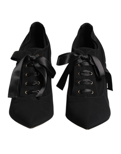 Dolce & Gabbana Women's Leather & Viscose Stiletto Pumps Heels - Black