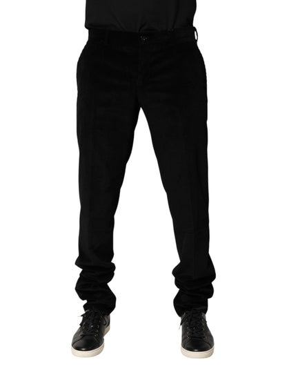 Dolce & Gabbana Men's Skinny Cotton Trousers - Black