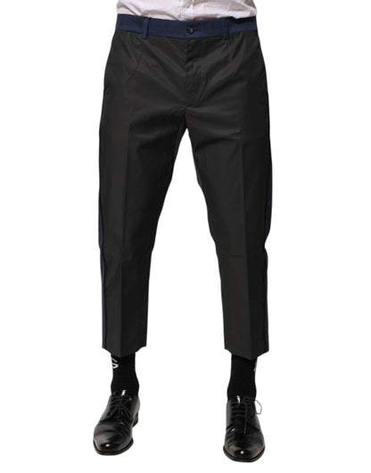 Dolce & Gabbana Men's Relaxed Fit Cropped Nylon Cotton Chinos Pants - Blue Gray