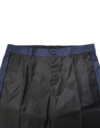 Dolce & Gabbana Men's Relaxed Fit Cropped Nylon Cotton Chinos Pants - Blue Gray