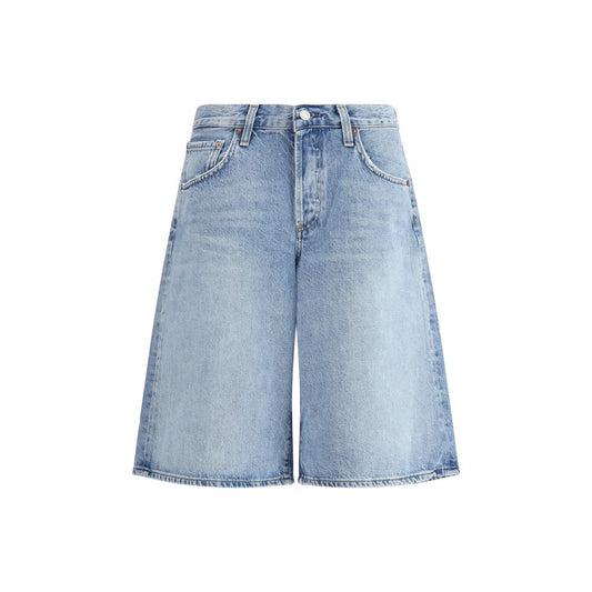 Agolde Light Blue Baggy Denim Shorts
