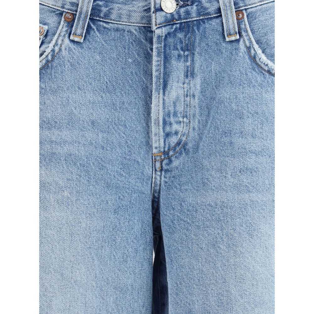 Agolde Light Blue Baggy Denim Shorts