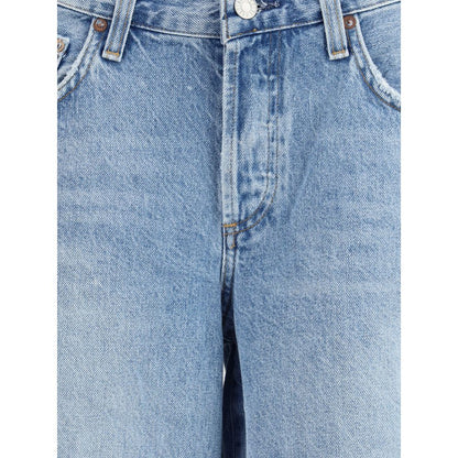 Agolde Light Blue Baggy Denim Shorts