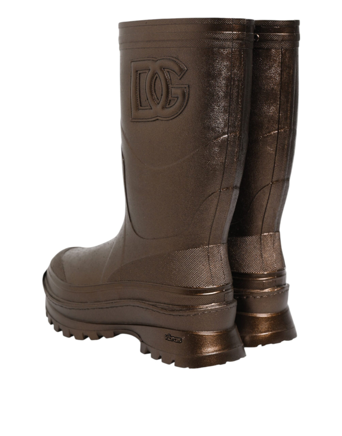 Dolce & Gabbana Women's Rubber Rain Boots - Bronze