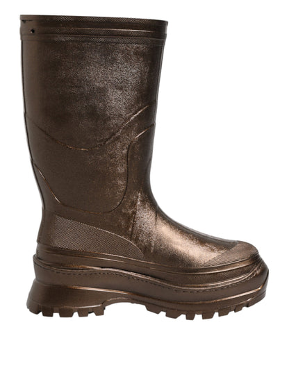 Dolce & Gabbana Women's Rubber Rain Boots - Bronze