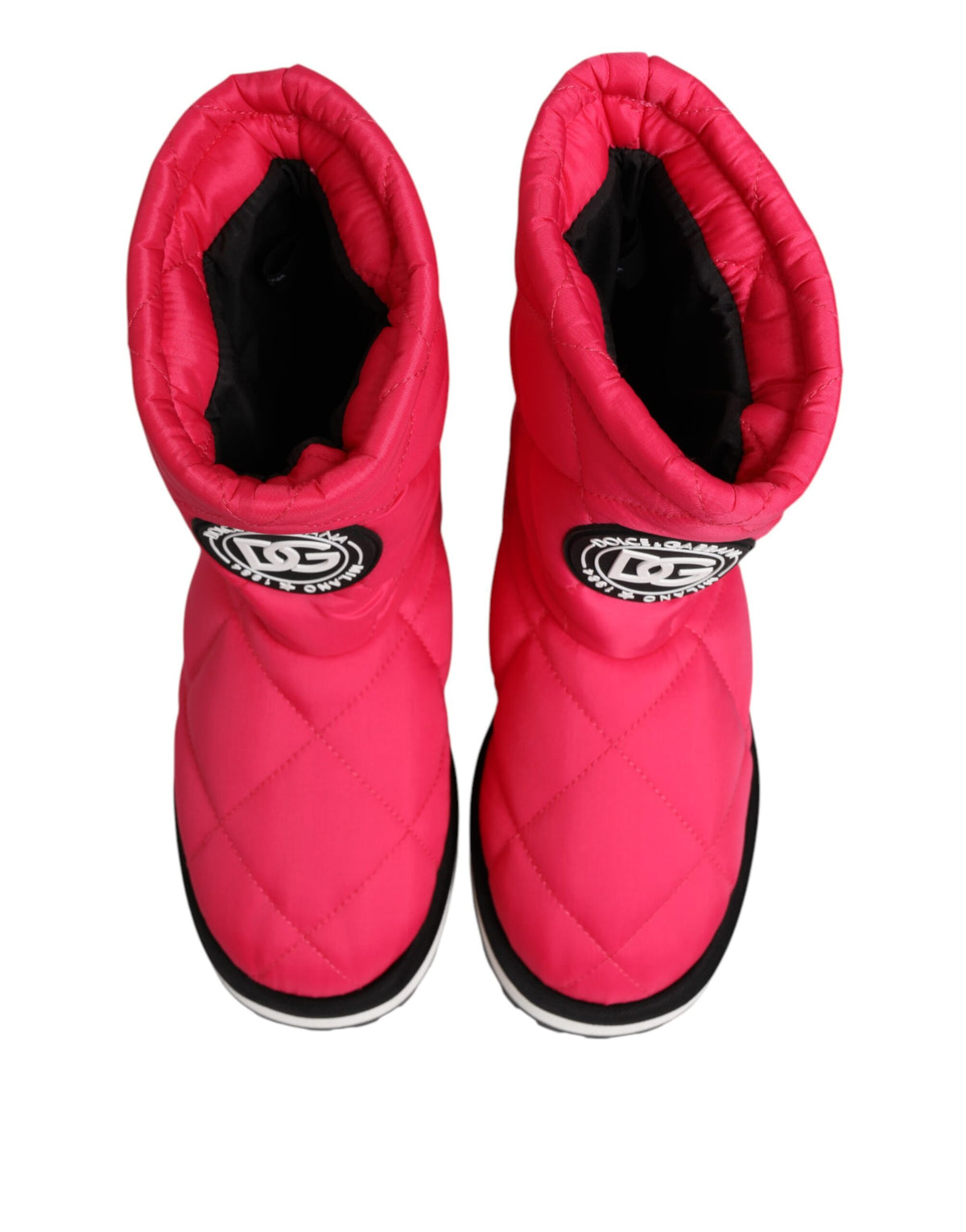 Dolce & Gabbana Women's Polyester Polyurethane Viscose & Calf Leather Mid-Calf Winter Boots - Fuchsia Pink White