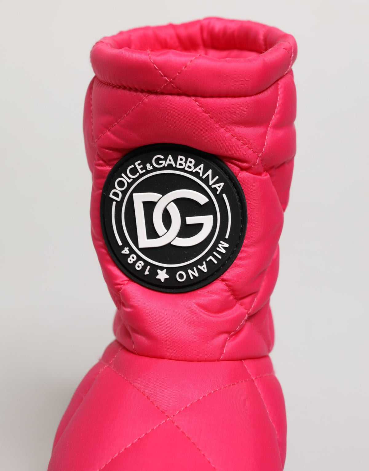 Dolce & Gabbana Women's Polyester Polyurethane Viscose & Calf Leather Mid-Calf Winter Boots - Fuchsia Pink White